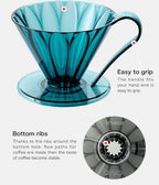 Cafec Tritan Flower Dripper Black 2cup
