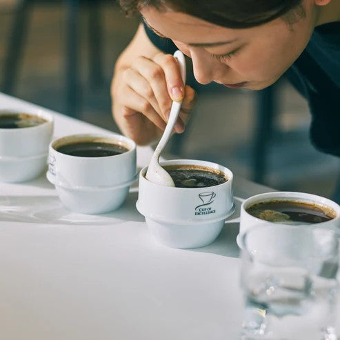 Origami Cupping Bowl incl. Spoon White