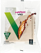 Hario V60 Natural Filter Papers 100's - 2cup